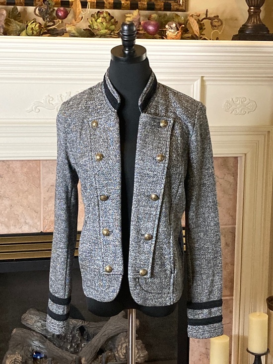 TOMMY HILFIGER Military / Sgt. Pepper Style Jacket Gray and Black Size S/P - Picture 1 of 15